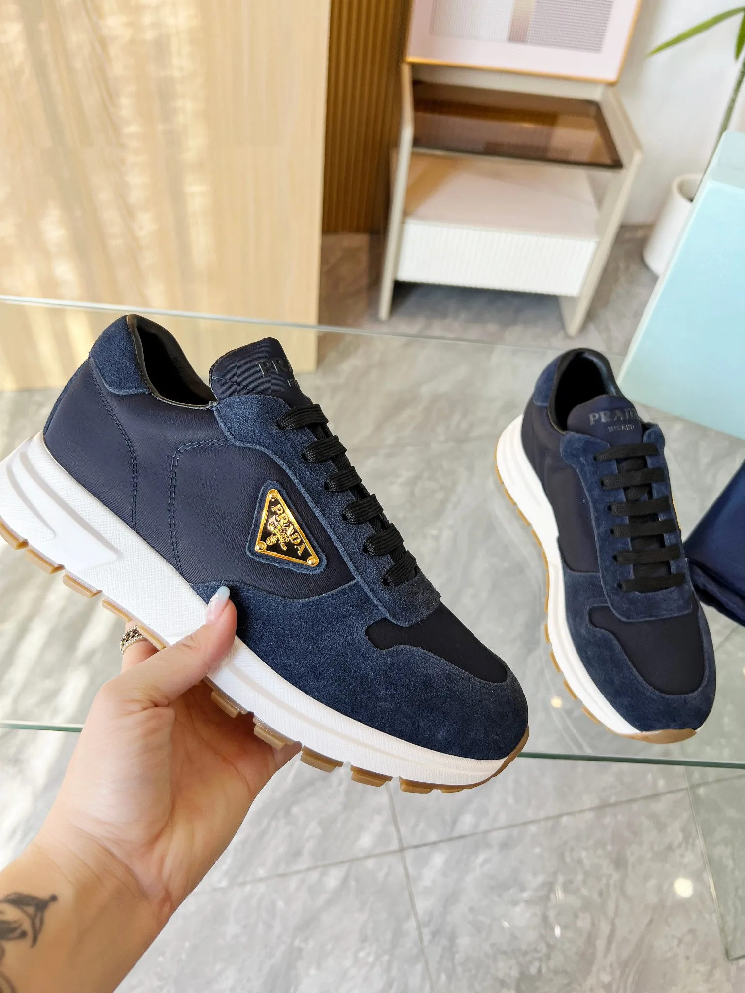 👟👟Ex-factory price 520👟👟 Prada "PRADA.." 2024 explosive model for couples has been shipped. , original version developed 1:1, fabric: waterproof cement nylon cloth, lining: sheepskin, foot weight: sheepskin, 35--46 yards, "34 and 41 yards can be customized without return"
